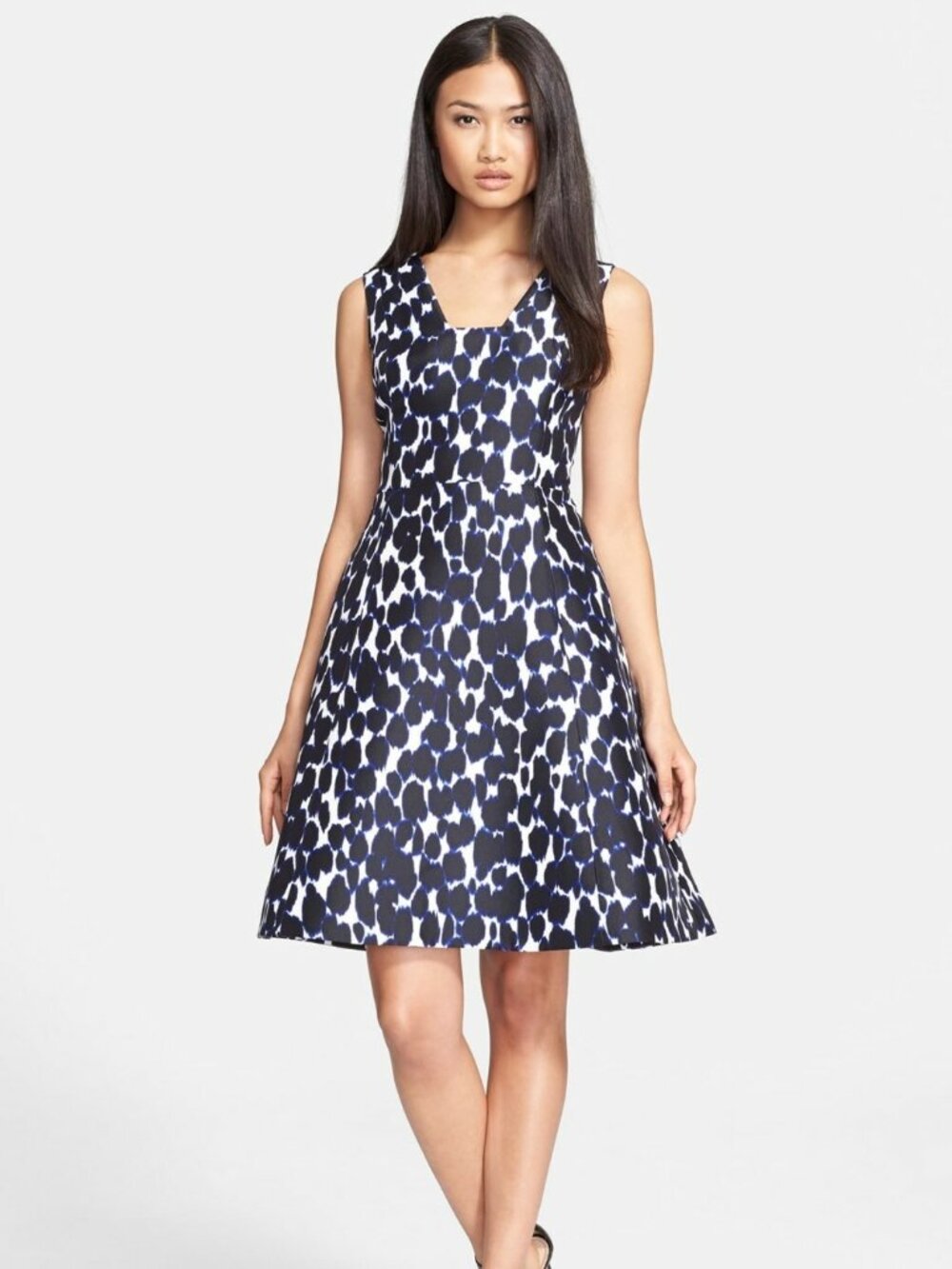 $400 KATE SPADE NJMU4965 Leopard Fit and Flare Indigo Dress POCKEST SPRING 0